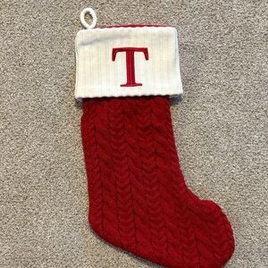 Red and White Holiday Stocking